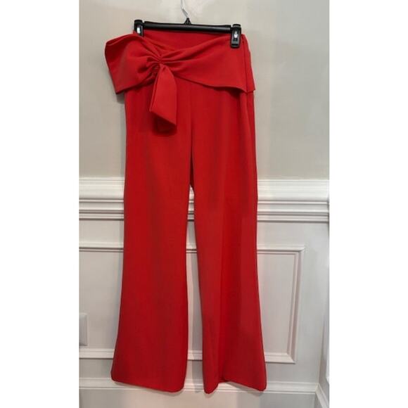 SACHIN & BABI Whitely Coral‎ Bow Wide Leg Palazzo Pants Trousers Size 0 - Picture 2 of 8